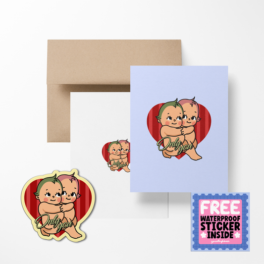 Only You Retro Babies Valentines Greeting Cards