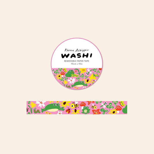 Garden Toad Washi Tape – Frog Craft Tape | Cute Planner Tape
