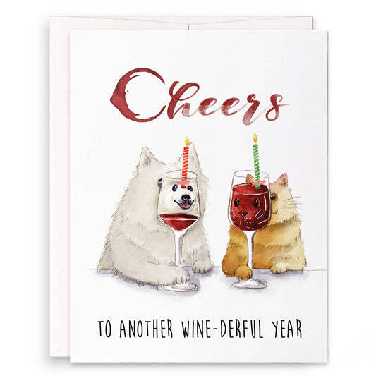 Cheers Wine-derful Year - Funny Birthday Card