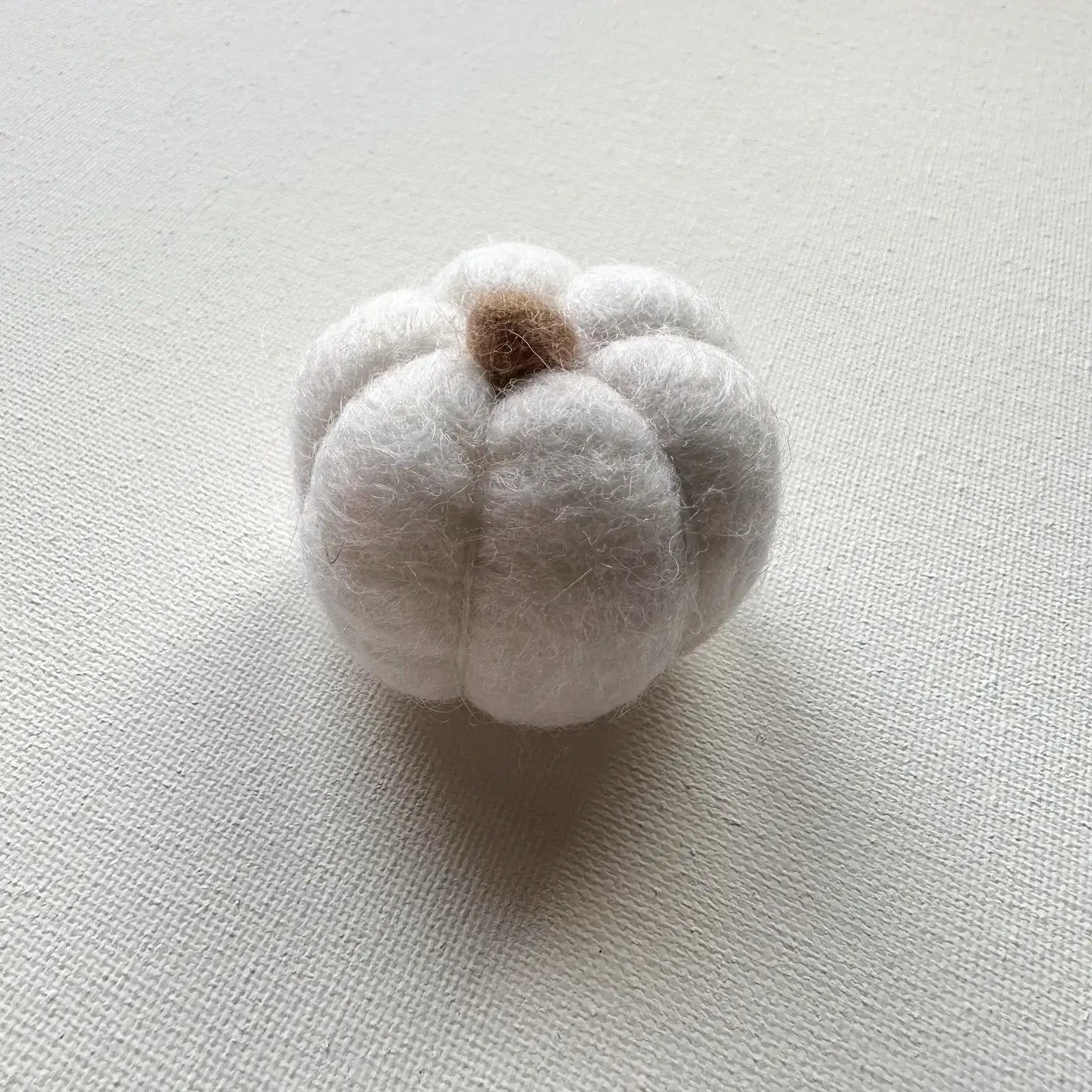 One White Felt Mini Pumpkin