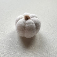 Load image into Gallery viewer, One White Felt Mini Pumpkin
