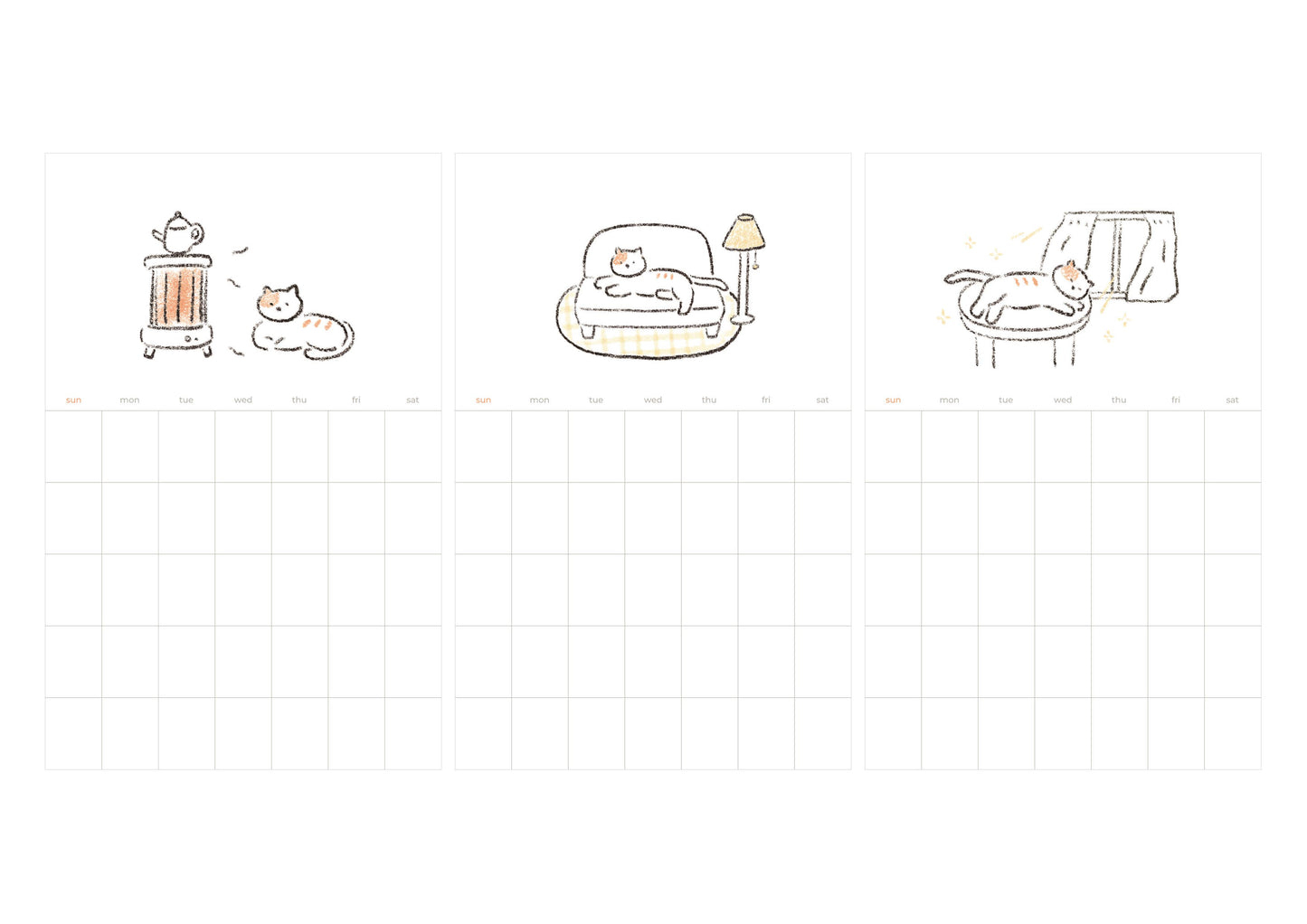 Monthly Plan Calender Sticker (12 Sheets/pcs) - 1187