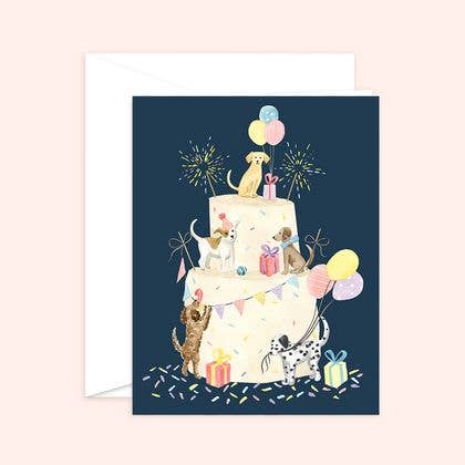 Party Dog Cake Birthday Card