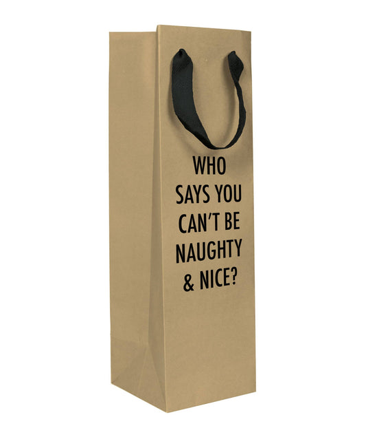 Naughty and Nice Wine Bag