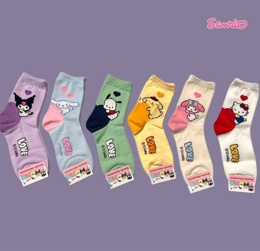 Sanrio NewLOVE Ultra Soft Socks-Kuromi, Pochaco, Cinnamorol