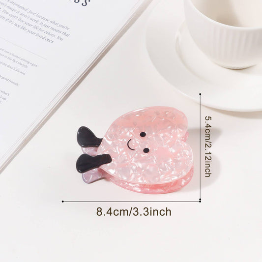 Cartoon Fun Emoji Design Bread & Heart Hair Clip