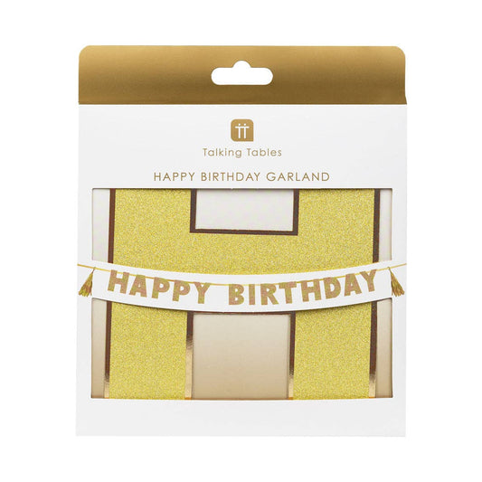 Gold Happy Birthday Garland | Birthday Party Supplies |