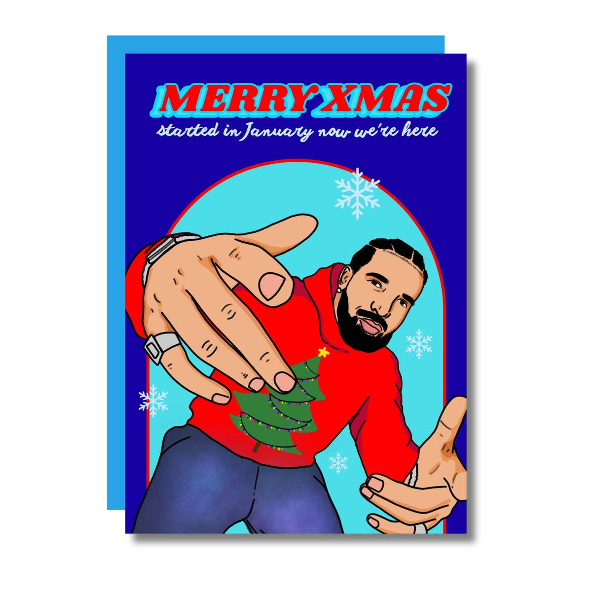 Merry Christmas Started In January Funny Rapper A6 Card