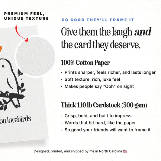 Lovebirds - A2 Cute Engagement/Wedding Greeting Card