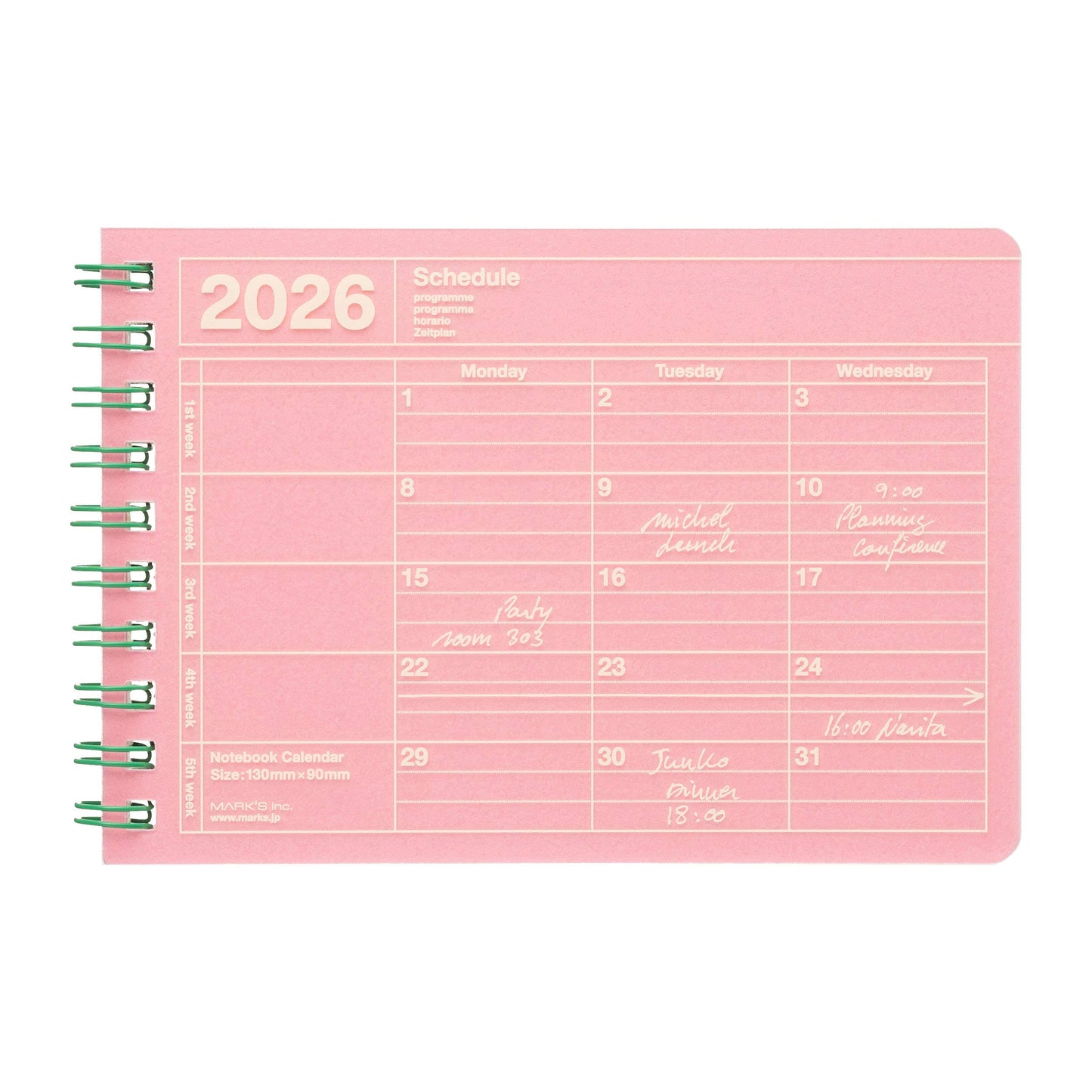 Notebook Calendar 2026,B7,XS
