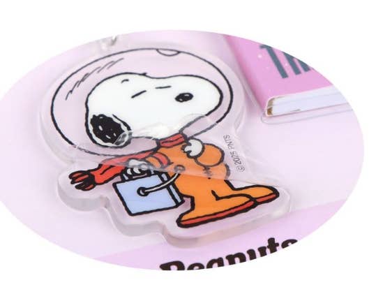 Peanuts Snoopy Mini Note Keychain with Charm
