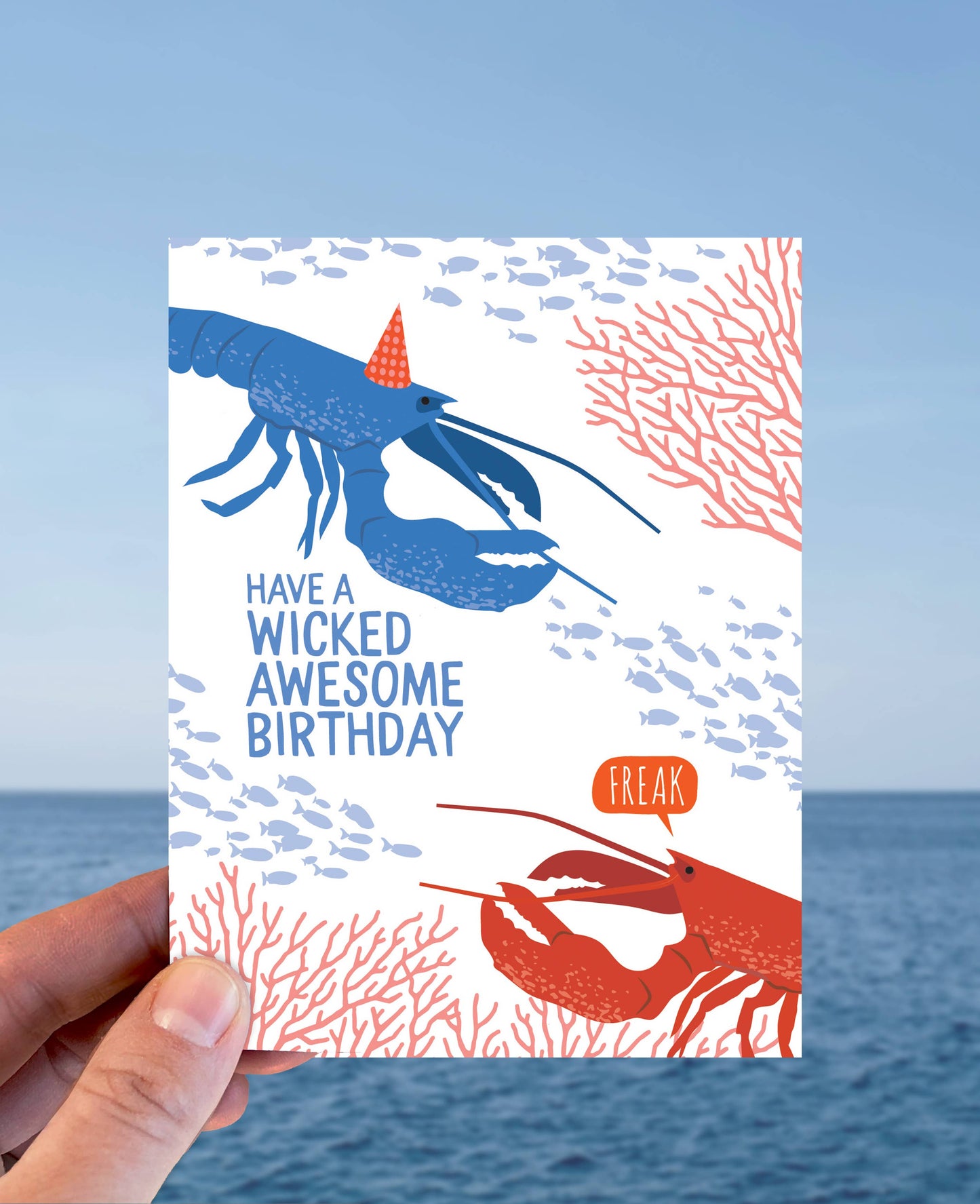Wicked Awesome Lobsters Birthday Card