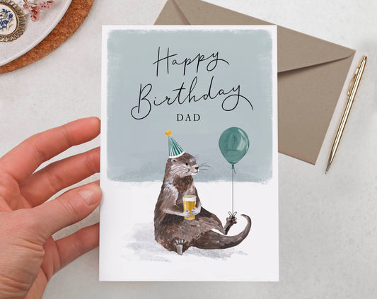Dad Birthday Card | Male Card Father | Otter Greeting Card