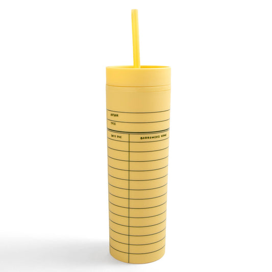 Yellow Library Card 16oz Tumbler