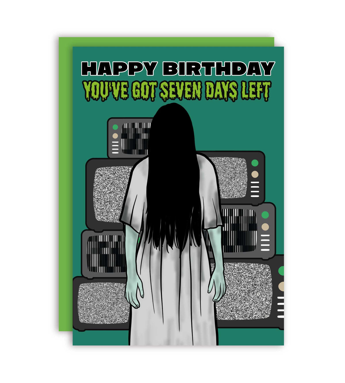 Happy Birthday 7 Days Left Halloween Funny Greeting Card