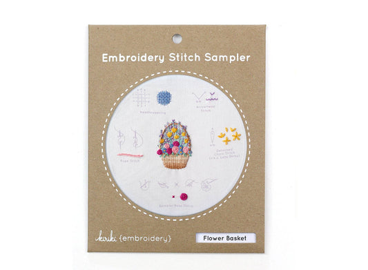 Flower Basket - Embroidery Stitch Sampler