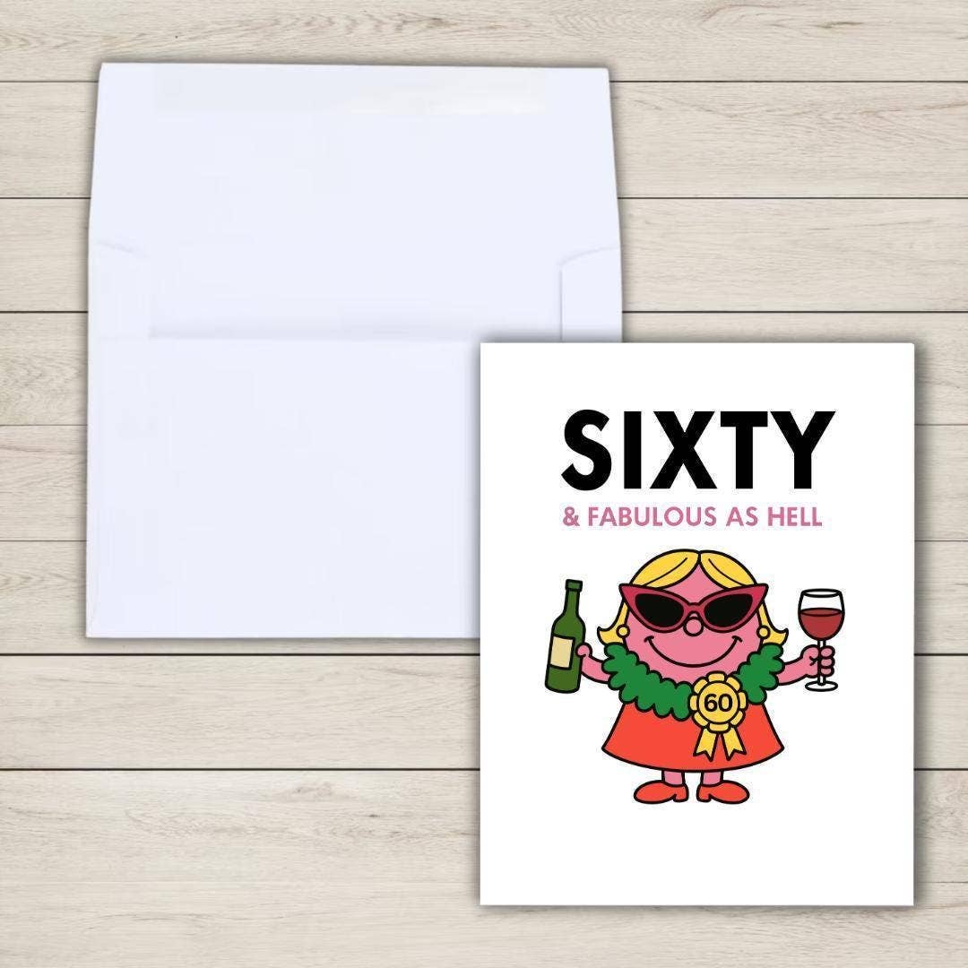 60TH BIRTHDAY CARD - Funny Prosecco Card for Women