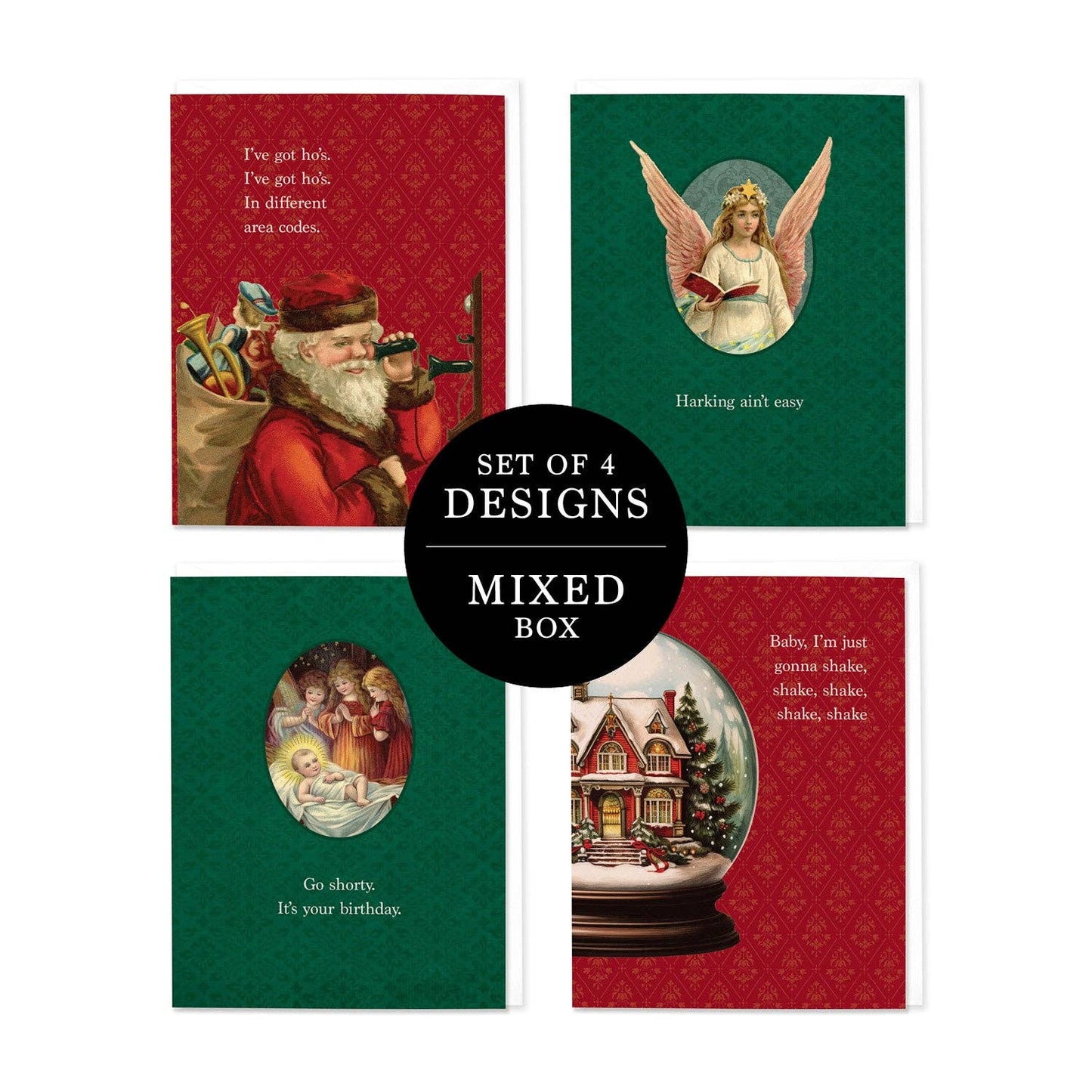 Lyrical Snarky Holiday Mixed Box of Cards (Set of 8)