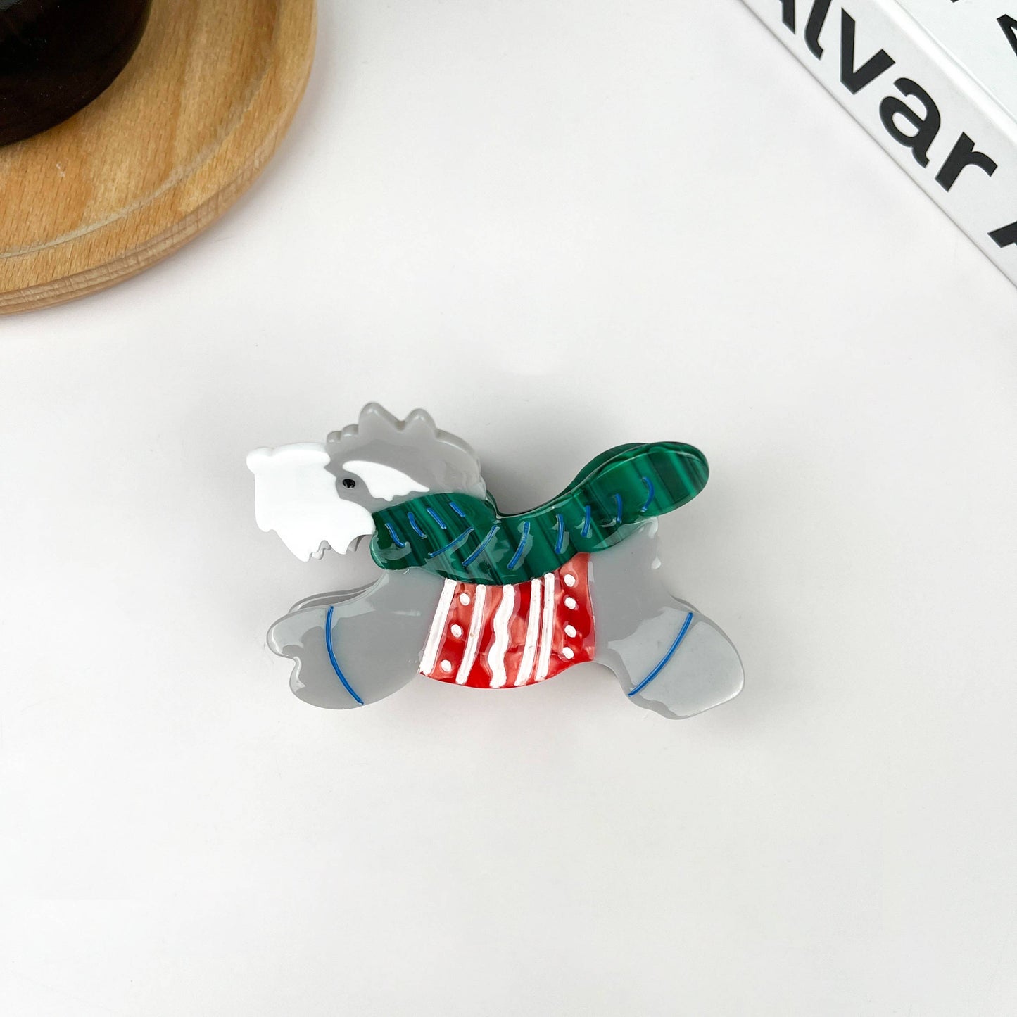 Schnauzer Hair Clip,Christmas Dog Claw Clip