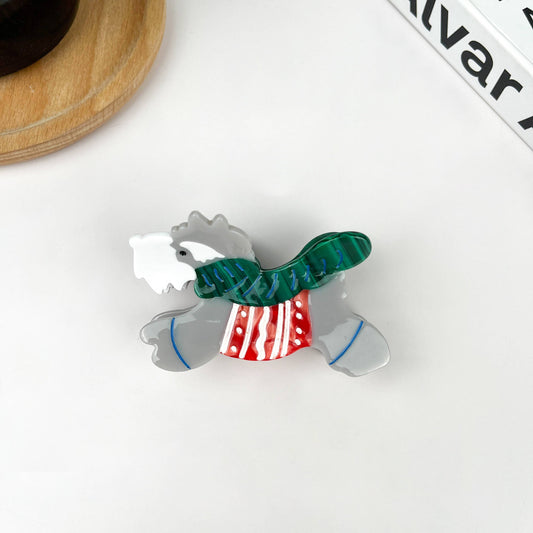 Schnauzer Hair Clip,Christmas Dog Claw Clip