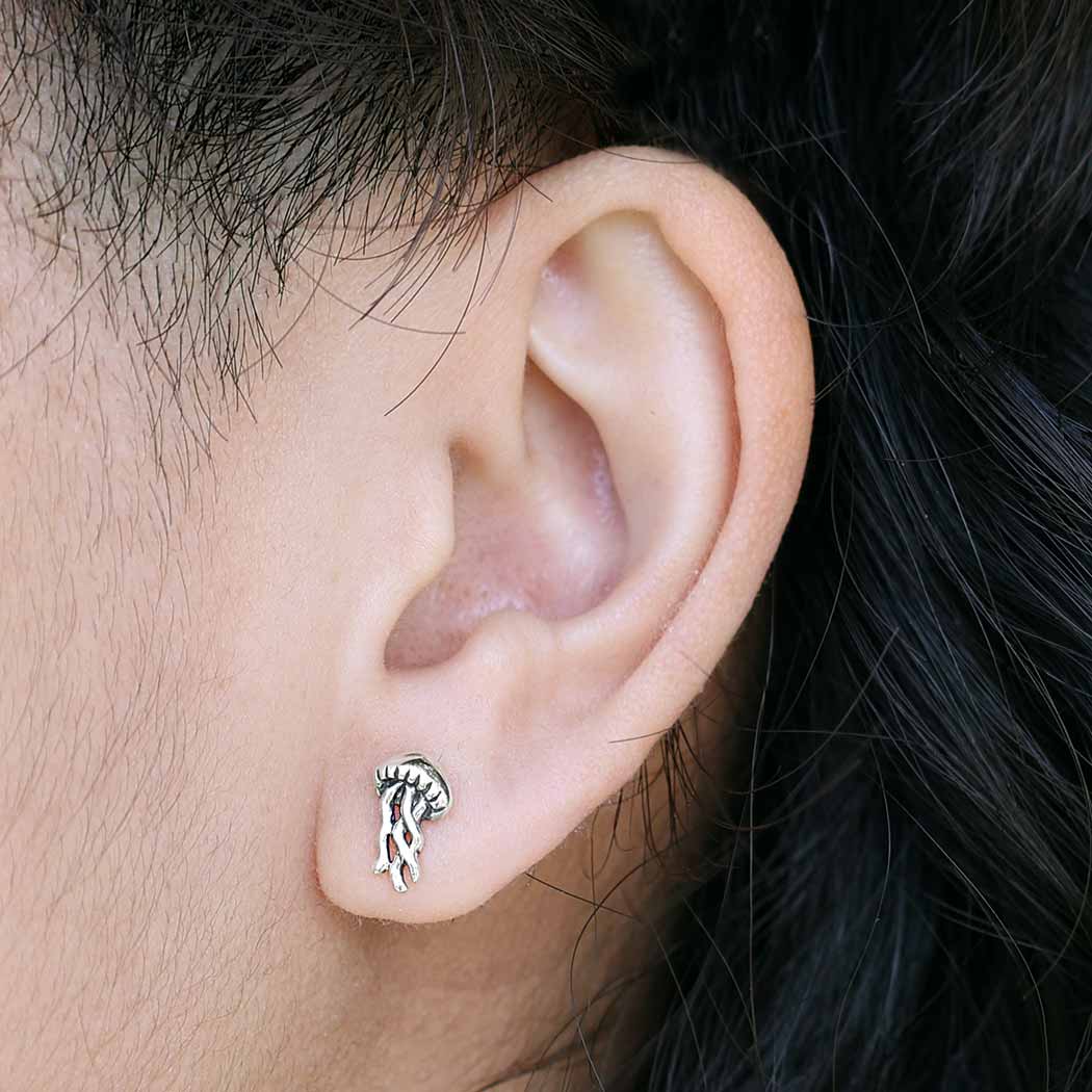 Jellyfish Post Earrings 11x6mm