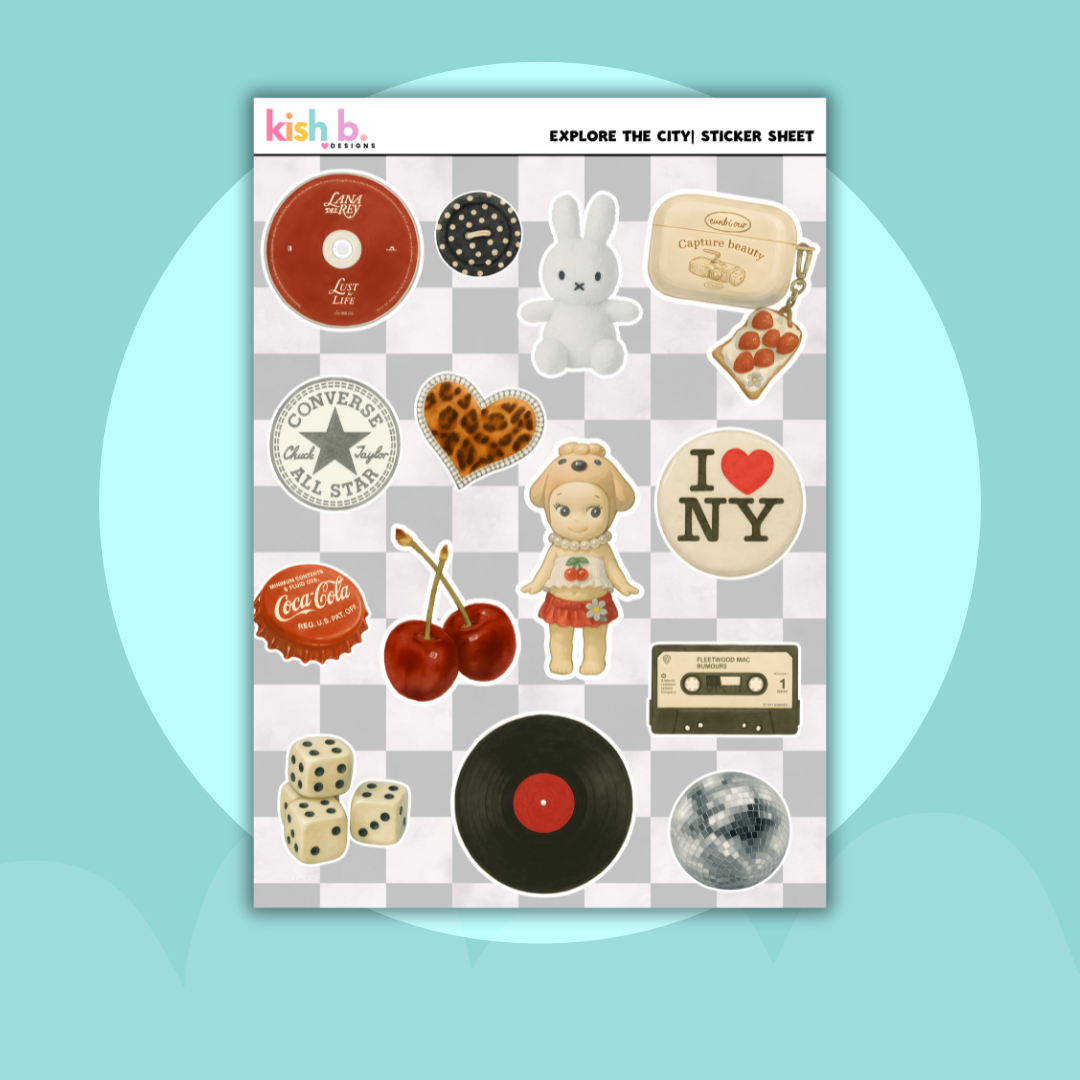 Explore the City| Journal| Junk Journal| Sticker Sheet