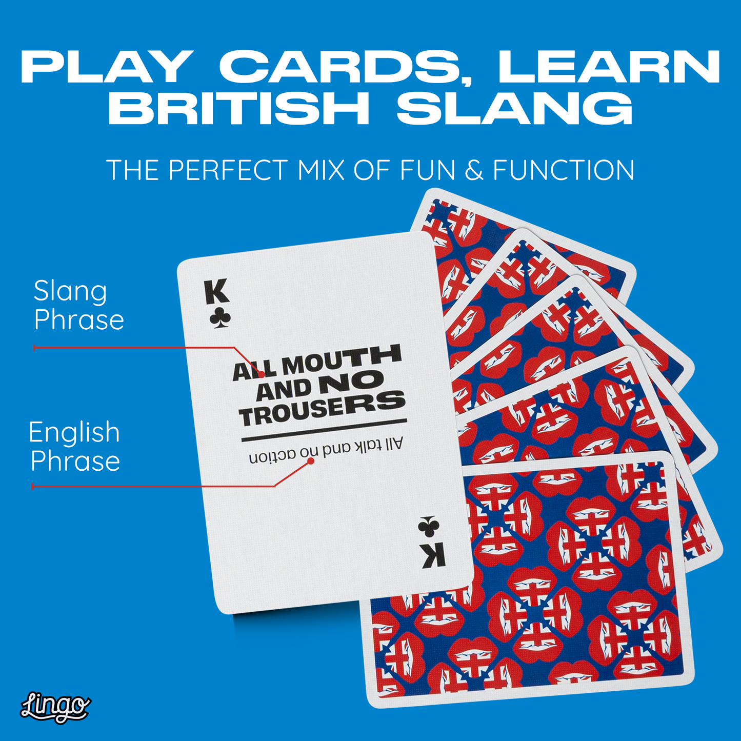 British Slang Travel Playing Cards in Tin Travel Case
