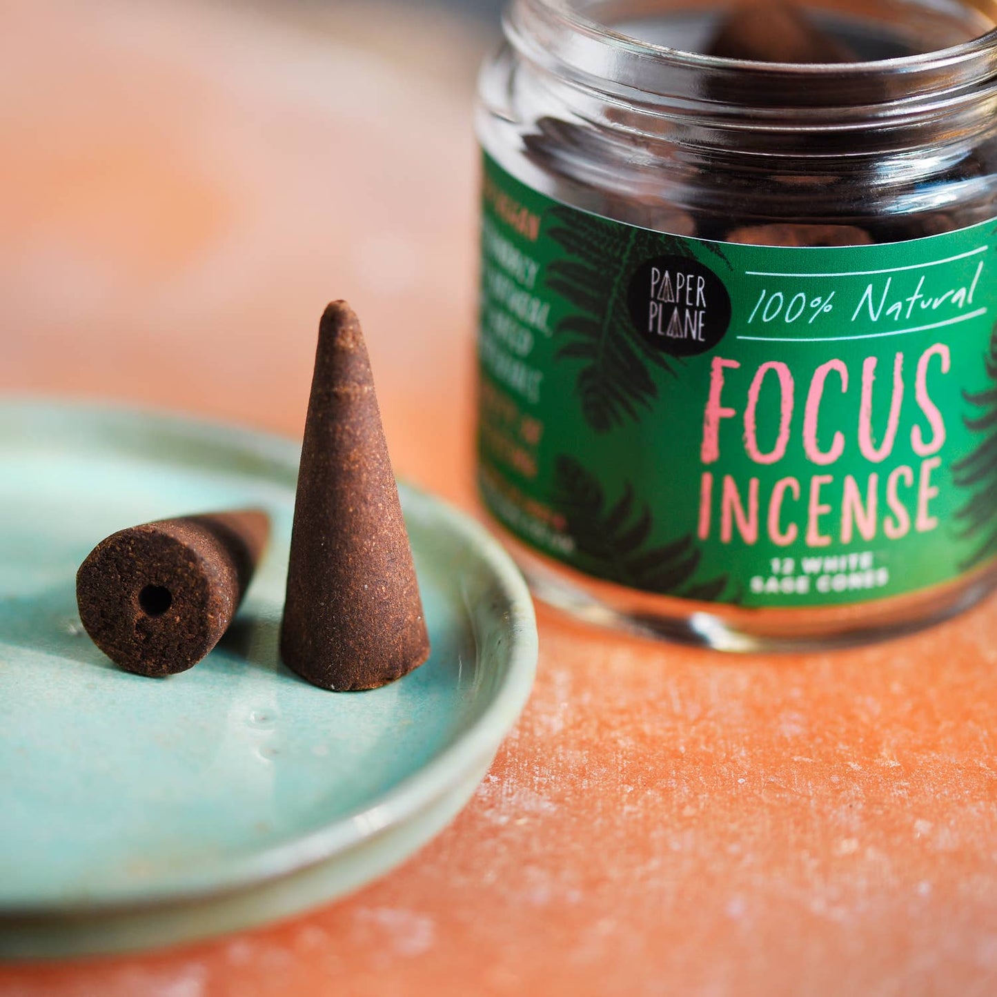 Focus Incense Jar of Incense Cones - plant based, vegan