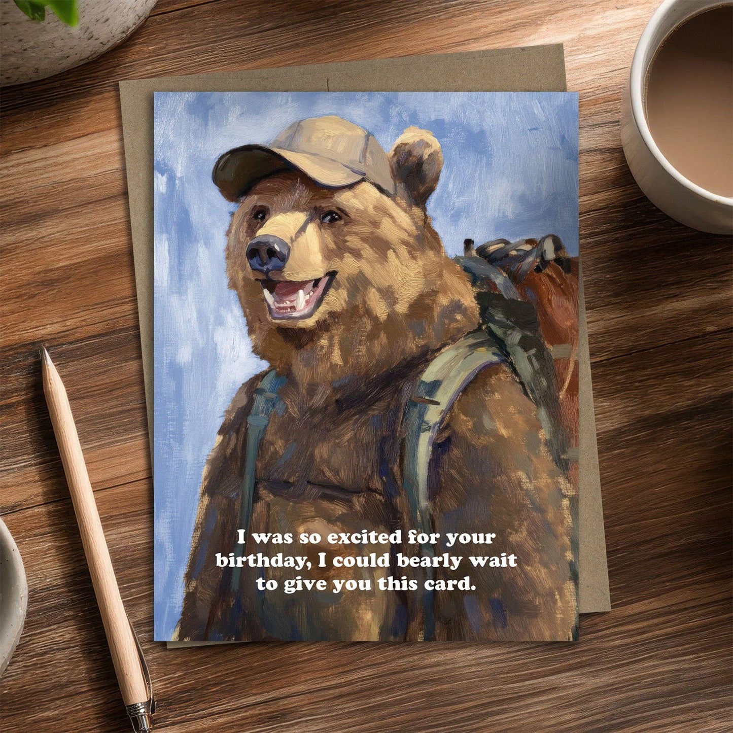 Bearly Wait - Recycled Birthday Card for Hikers