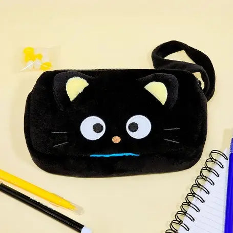 Chococat Plush Wristlet Pouch – Double Zipper Pencil Case