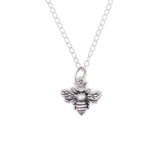Sterling Silver or Bronze Bee Necklace