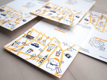 Load image into Gallery viewer, sanrio pattern card - pompompurin - letterpress mini card
