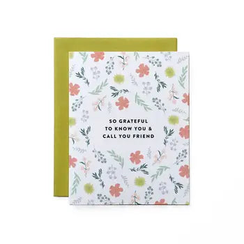 Grateful To Know You Friendship/Love/Thank You Card - Front & Company: Gift Store