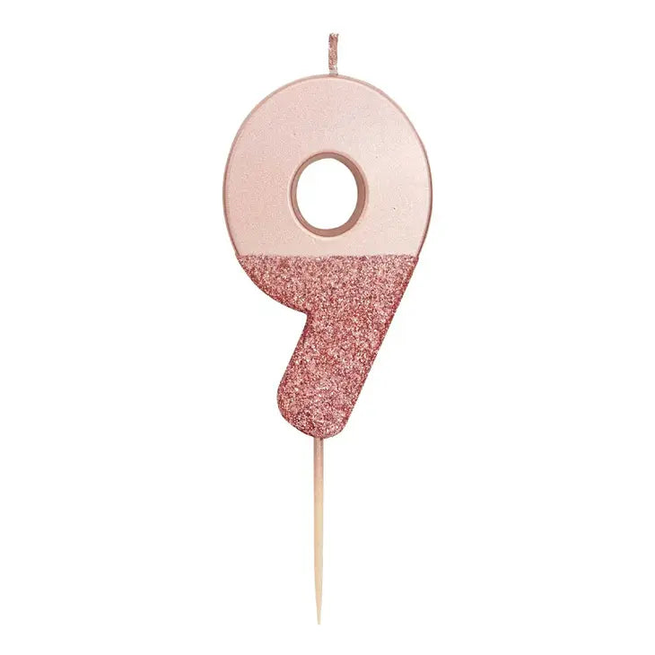Rose Gold Glitter Candle
