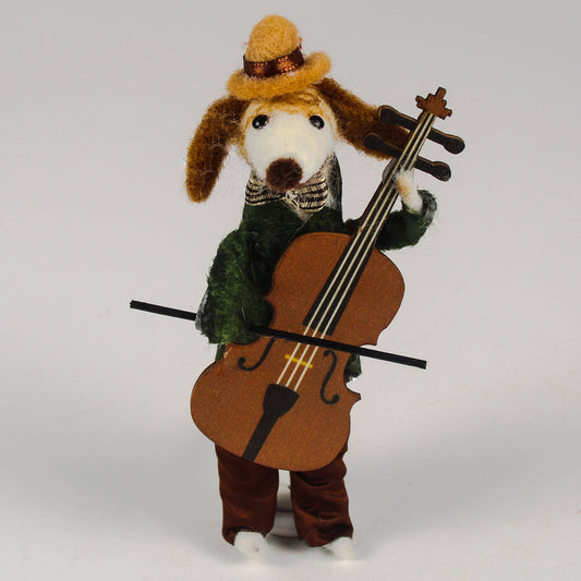 Felt Dog Musician - Cellist