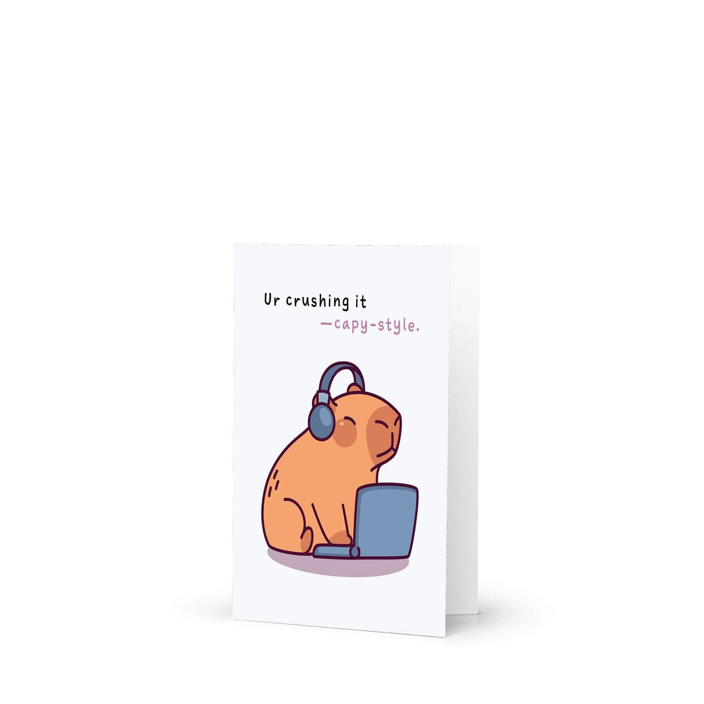 Crushing It Capybara Support Cards | Cute Animal Encouragement Get Well Friends