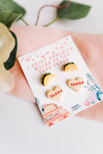 Load image into Gallery viewer, Romantic Walks to the Taco Truck Tacos Stud Earrings
