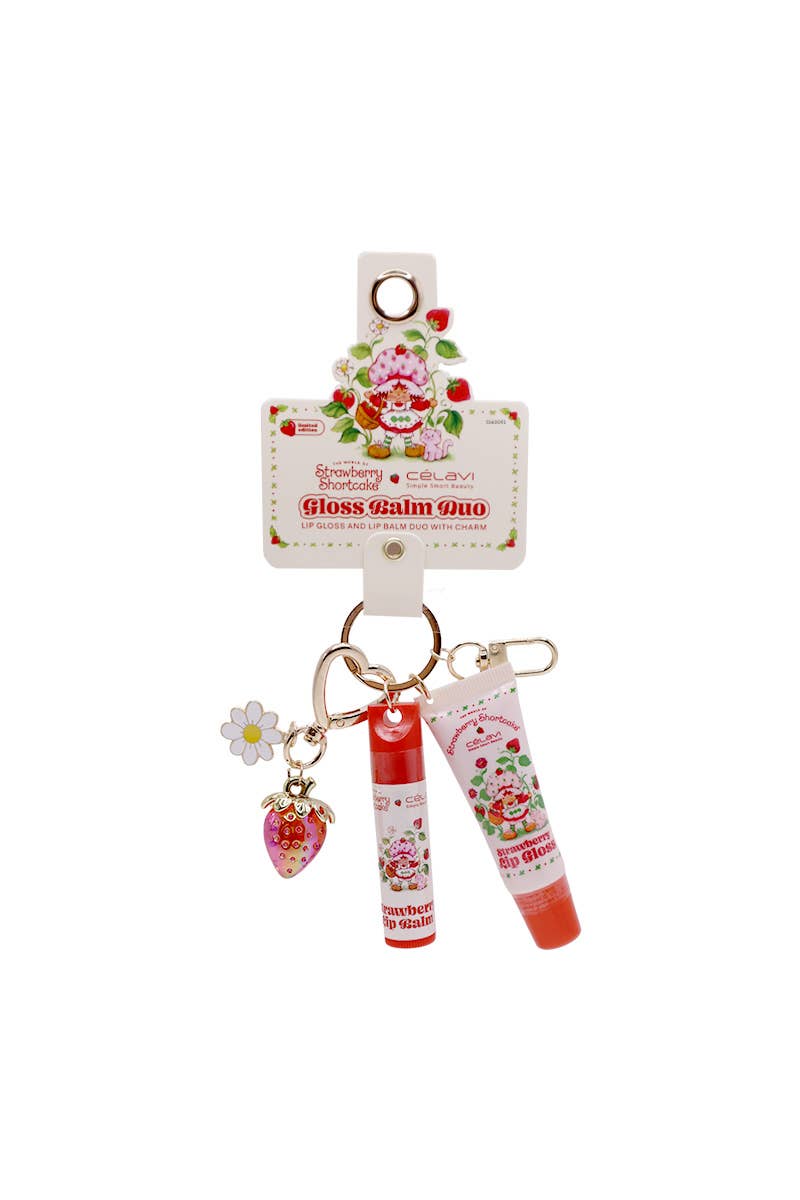 Strawberry Shortcake Gloss Balm Duo with Charms