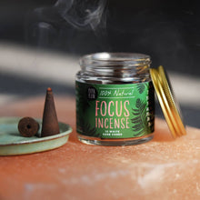 Load image into Gallery viewer, Focus Incense Jar of Incense Cones - plant based, vegan
