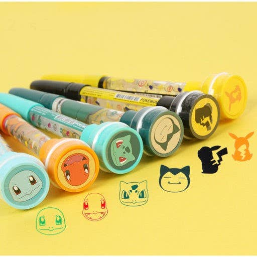 Pokemon Bubble Stamp + Ballpoint Pen + Bubble Wand