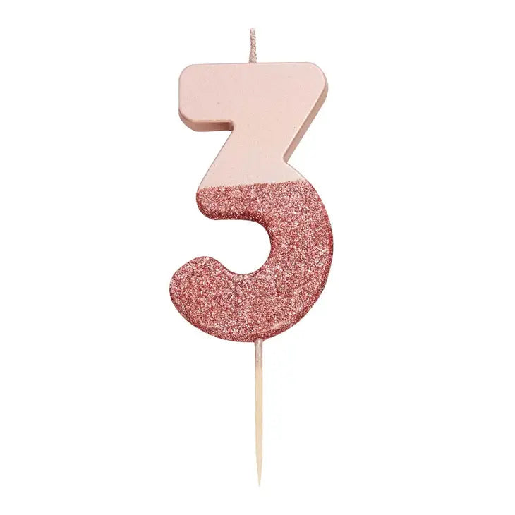 Rose Gold Glitter Candle