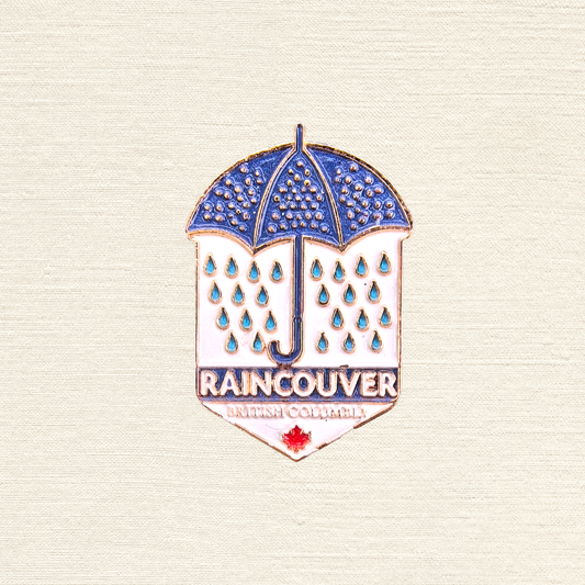 Raincouver Enamel Pin - Vancouver Rain City Lapel Pins, Funny Canada Gift