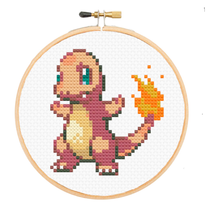 Load image into Gallery viewer, Charmander - DIY Cross Stitch Kit
