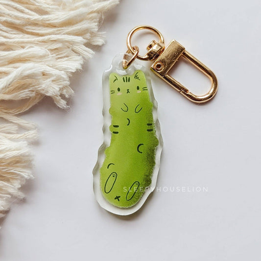 Pickle Cat Acrylic Keychain