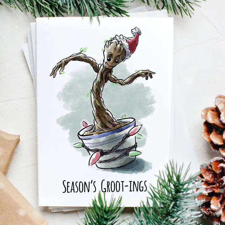 Season's Gootings - Nerdy Superhero Guardian Christmas Card