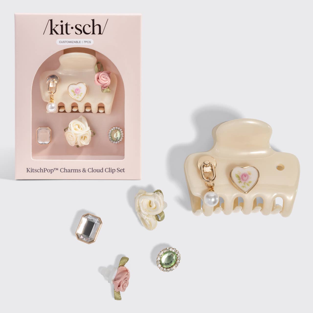 KitschPop Cloud Clip 7pc Set Vintage - Pearlized Cream