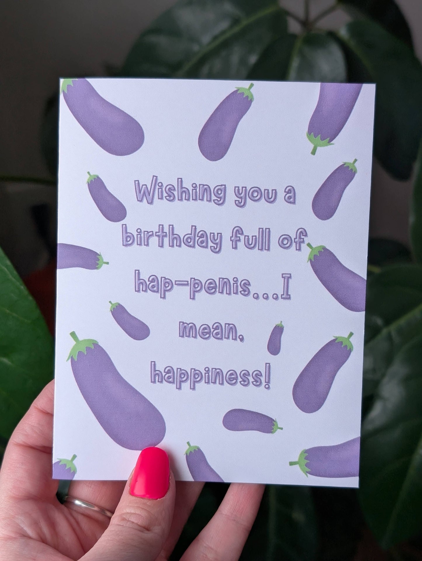 Wishing you a birthday full of hap-penis funny birthday card