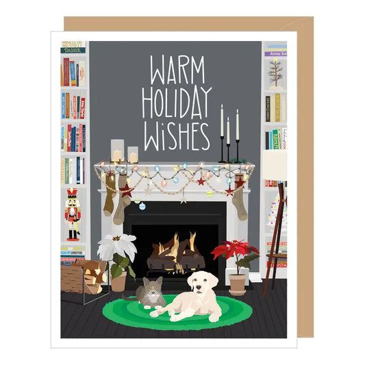 Christmas Mantel Holiday Card S/8