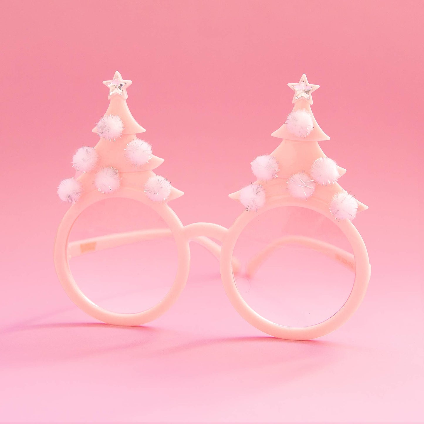 Christmas Tree Holiday Glasses | Pastel Pink