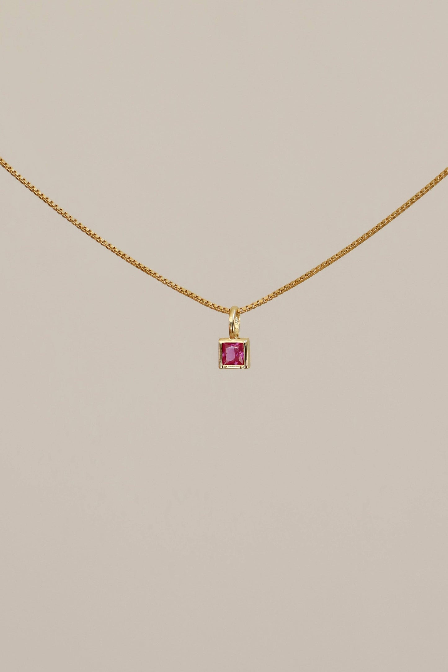 SQUARE BEZEL BIRTHSTONE CHARM